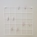 FixtureDisplays® Wire Photo Wall, Set of 4 Wire Wall Grid Panels, Grid Decor Photo Display 12× 12 Inches Wall Storage Organizer Hanging Picture with Hook, Clip 10148-White